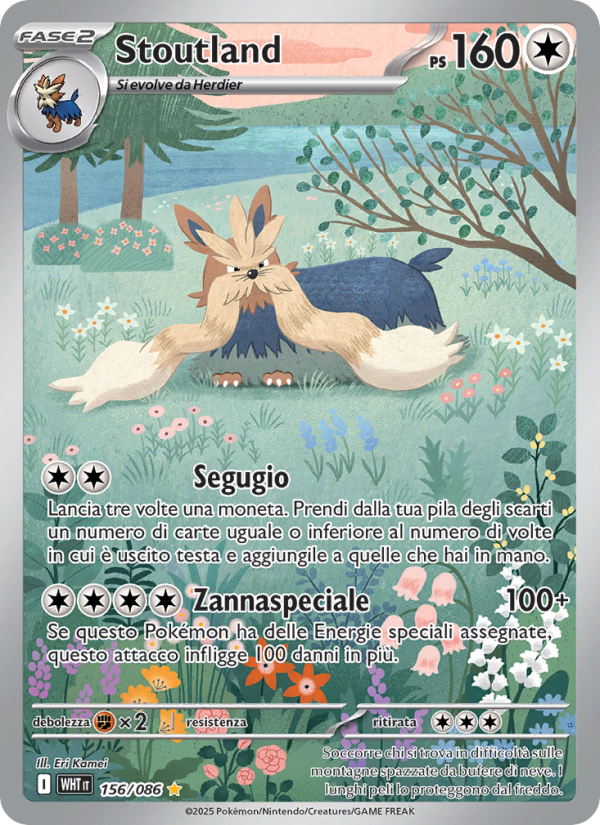Stoutland 156/173 — Fuoco Bianco (Italian Pokémon TCG card)