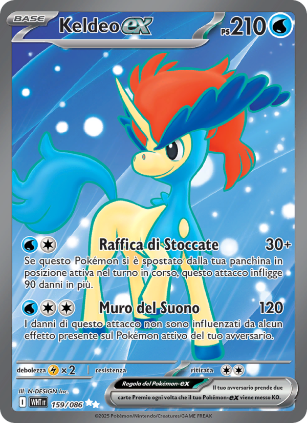 Keldeo-ex 159/173 — Fuoco Bianco (Italian Pokémon TCG card)