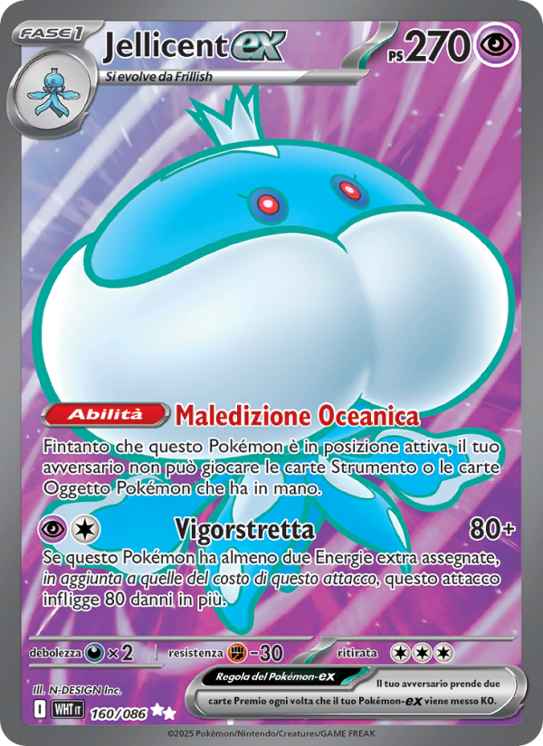 Jellicent-ex 160/173 — Fuoco Bianco (Italian Pokémon TCG card)