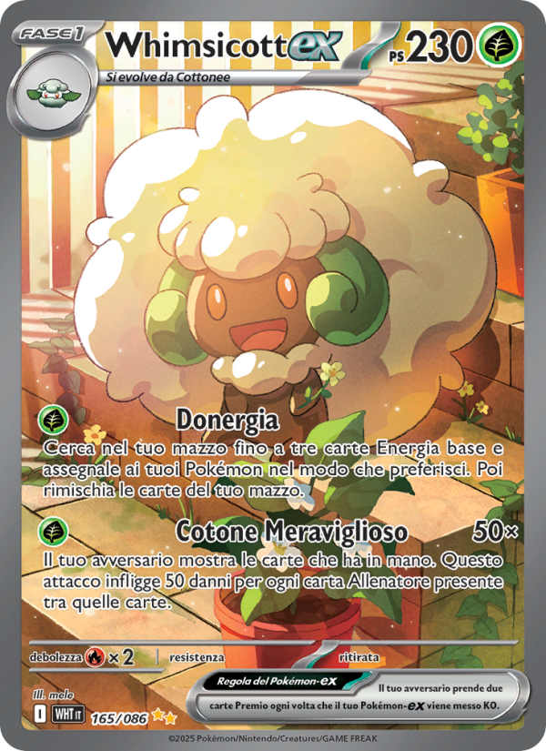 Whimsicott-ex 165/173 — Fuoco Bianco (Italian Pokémon TCG card)