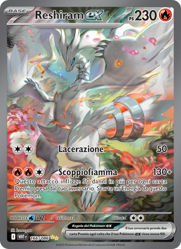 Reshiram-ex 166/173 — Fuoco Bianco (Italian Pokémon TCG card)