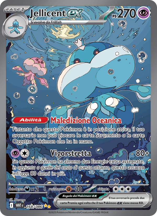 Jellicent-ex 168/173 — Fuoco Bianco (Italian Pokémon TCG card)