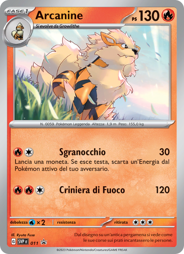 Arcanine 011/192 — SVP Black Star Promos (Italian Pokémon TCG card)