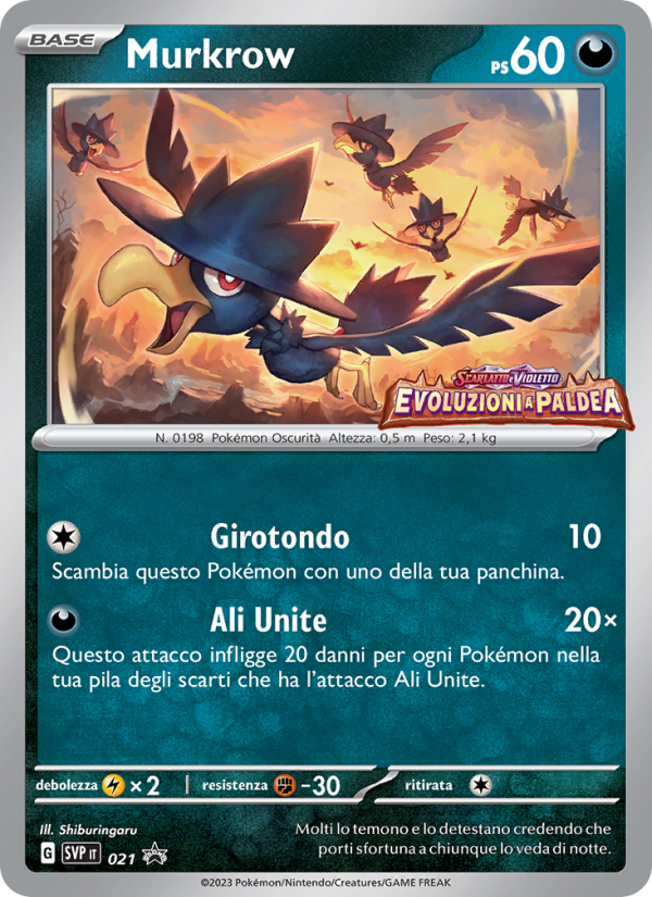 Murkrow 021/192 — SVP Black Star Promos (Italian Pokémon TCG card)