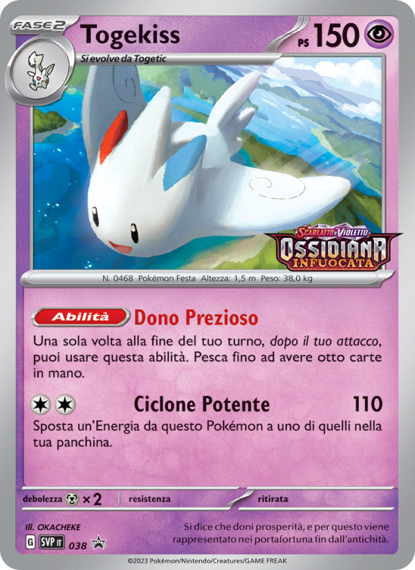 Togekiss 038/192 — SVP Black Star Promos (Italian Pokémon TCG card)