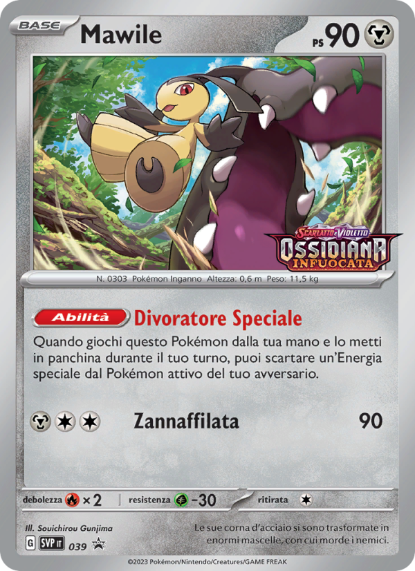 Mawile 039/192 — SVP Black Star Promos (Italian Pokémon TCG card)