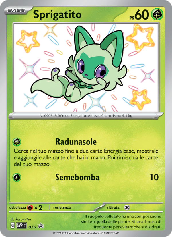 Sprigatito 076/192 — SVP Black Star Promos (Italian Pokémon TCG card)