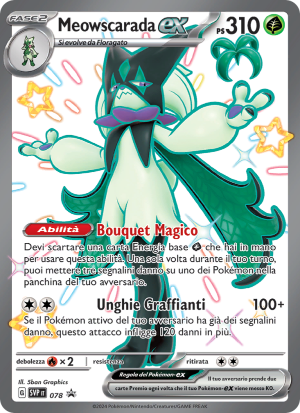 Meowscarada-ex 078/192 — SVP Black Star Promos (Italian Pokémon TCG card)