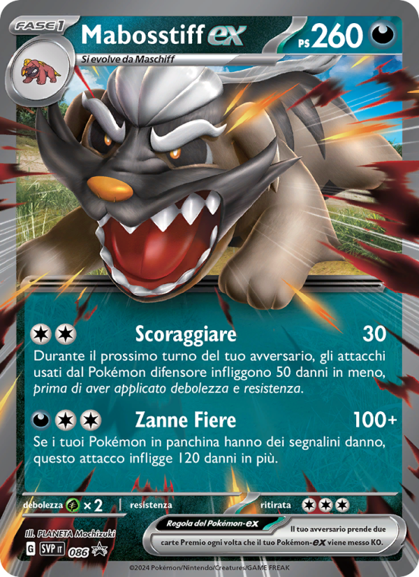 Mabosstiff-ex 086/192 — SVP Black Star Promos (Italian Pokémon TCG card)