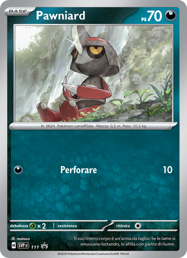Pawniard 111/192 — SVP Black Star Promos (Italian Pokémon TCG card)