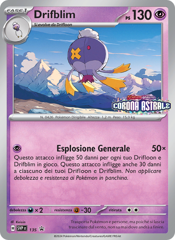 Drifblim 135/192 — SVP Black Star Promos (Italian Pokémon TCG card)