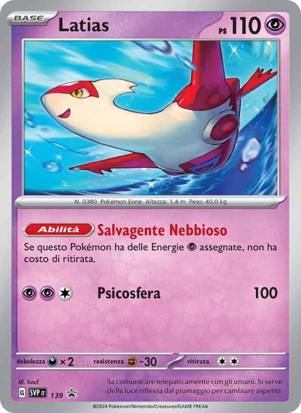 Latias 139/192 — SVP Black Star Promos (Italian Pokémon TCG card)
