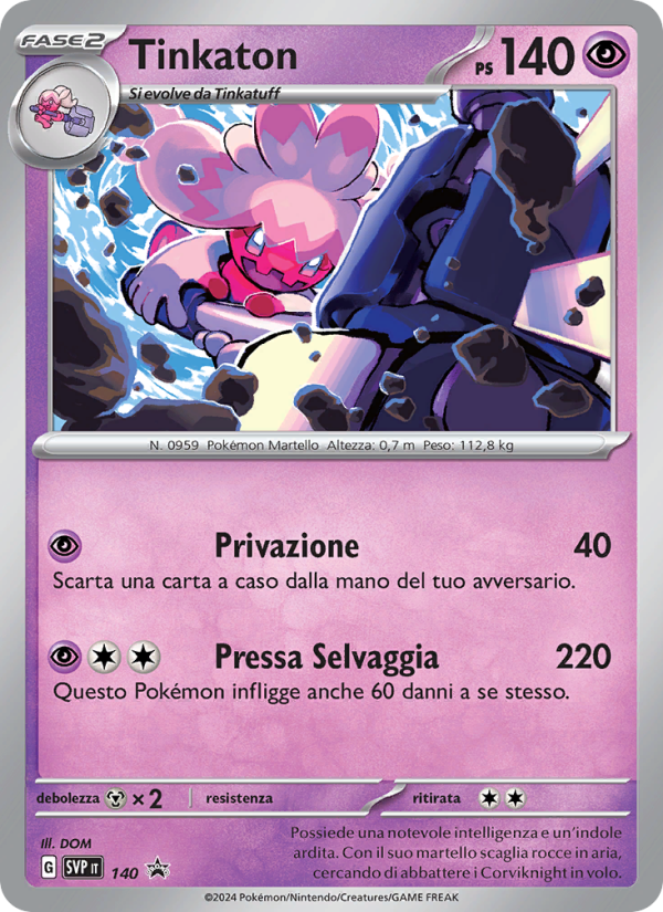 Tinkaton 140/192 — SVP Black Star Promos (Italian Pokémon TCG card)