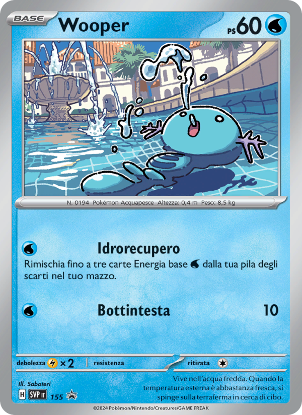 Wooper 155/192 — SVP Black Star Promos (Italian Pokémon TCG card)