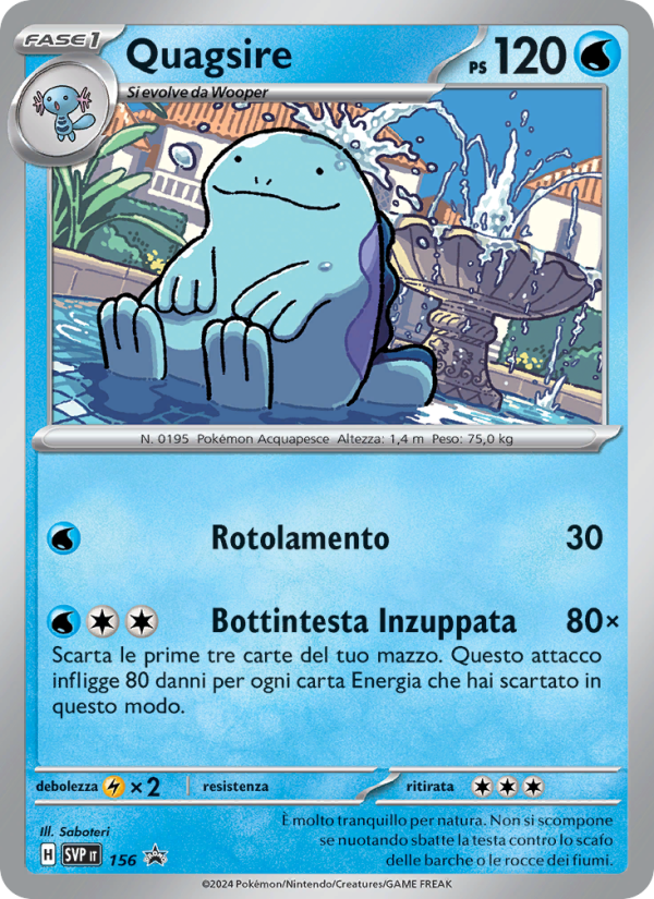 Quagsire 156/192 — SVP Black Star Promos (Italian Pokémon TCG card)