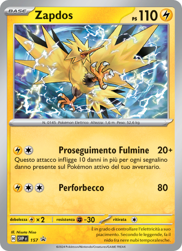 Zapdos 157/192 — SVP Black Star Promos (Italian Pokémon TCG card)