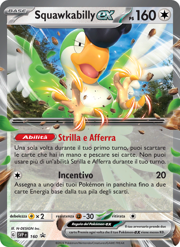 Squawkabilly-ex 160/192 — SVP Black Star Promos (Italian Pokémon TCG card)