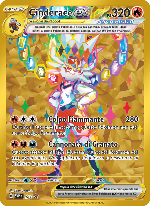 Cinderace-ex 163/192 — SVP Black Star Promos (Italian Pokémon TCG card)