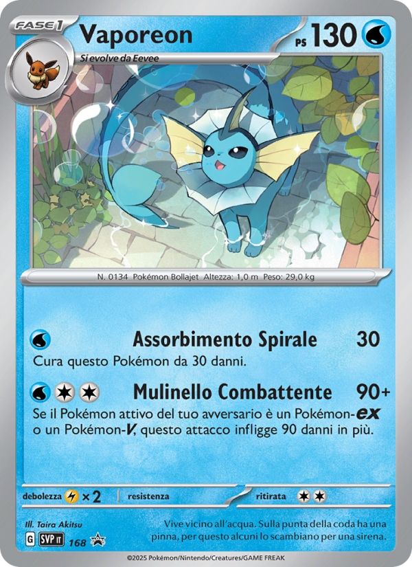 Vaporeon 168/192 — SVP Black Star Promos (Italian Pokémon TCG card)