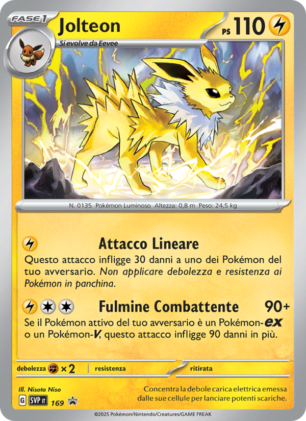 Jolteon 169/192 — SVP Black Star Promos (Italian Pokémon TCG card)