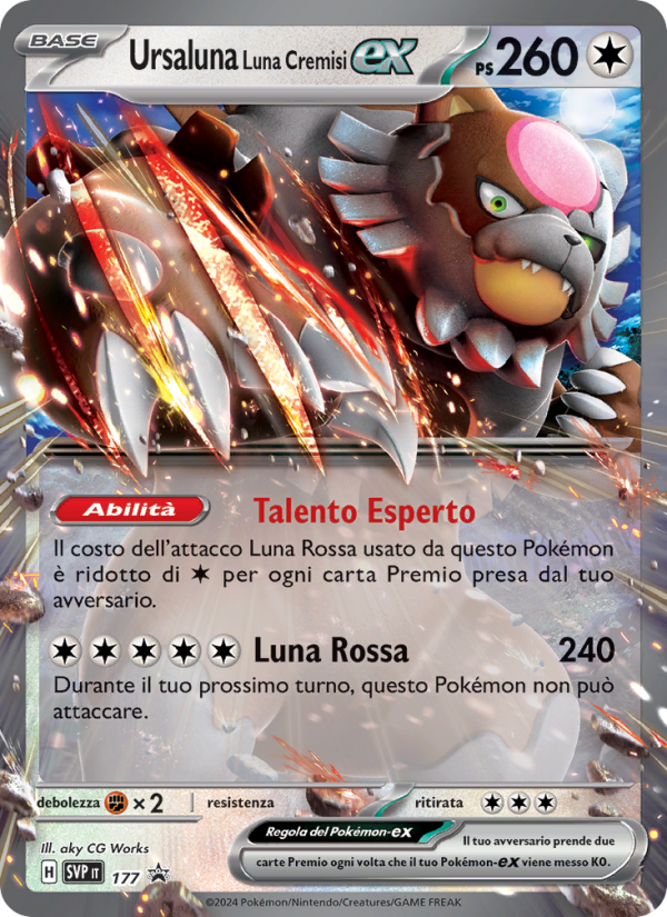 Ursaluna Luna Cremisi-ex 177/192 — SVP Black Star Promos (Italian Pokémon TCG card)