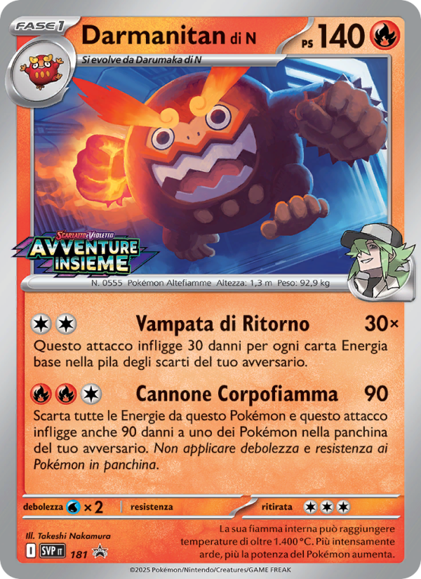 Darmanitan di N 181/192 — SVP Black Star Promos (Italian Pokémon TCG card)