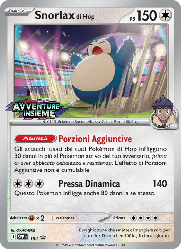 Snorlax di Hop 184/192 — SVP Black Star Promos (Italian Pokémon TCG card)