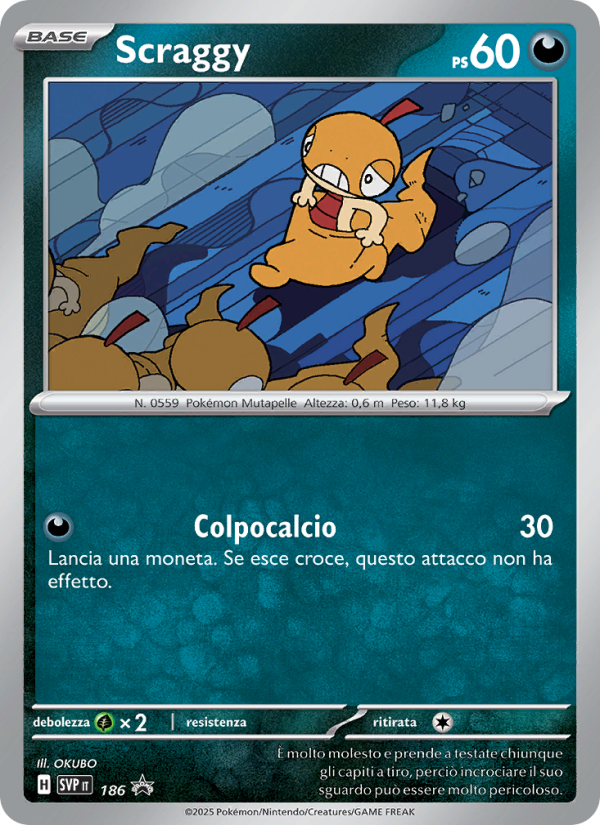 Scraggy 186/192 — SVP Black Star Promos (Italian Pokémon TCG card)