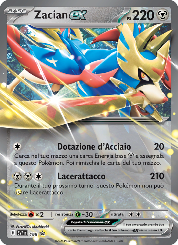 Zacian-ex 198/192 — SVP Black Star Promos (Italian Pokémon TCG card)