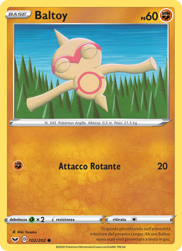 Baltoy 102/216 — Sword & Shield (Italian Pokémon TCG card)