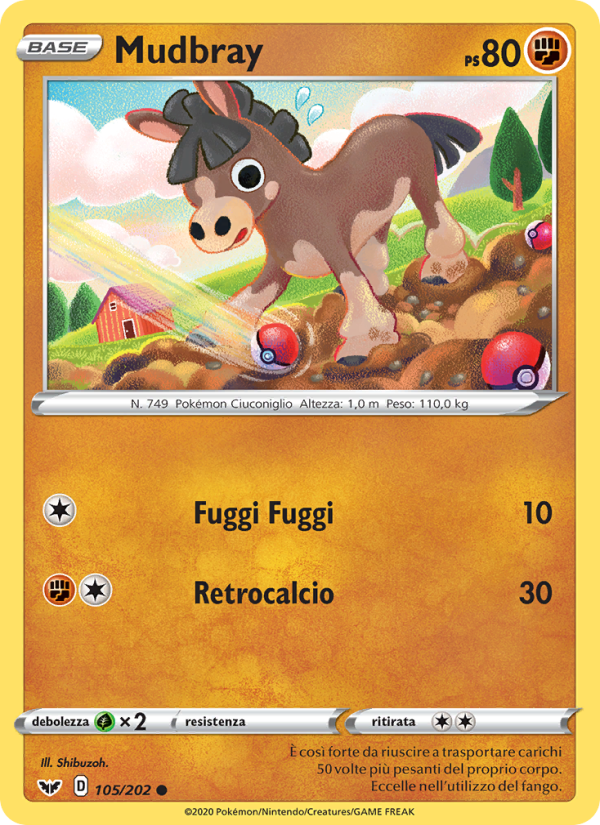 Mudbray 105/216 — Sword & Shield (Italian Pokémon TCG card)