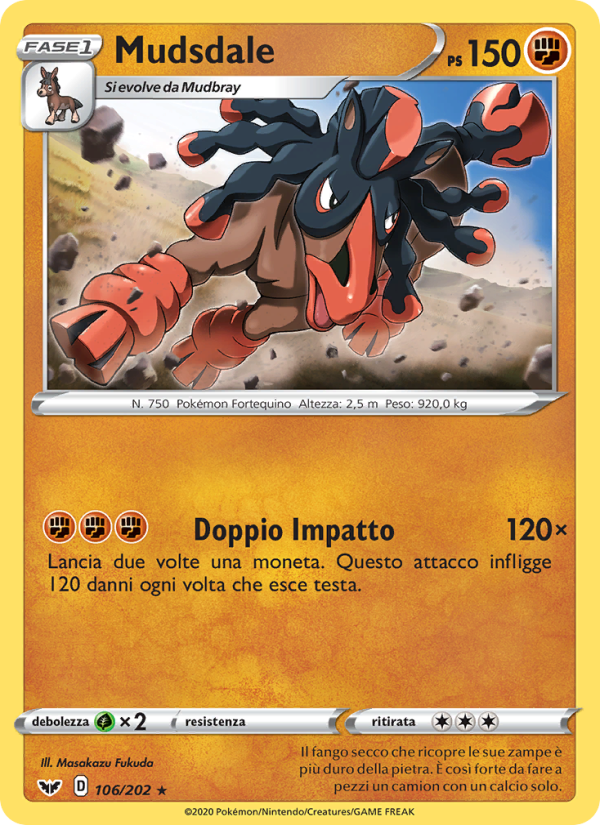 Mudsdale 106/216 — Sword & Shield (Italian Pokémon TCG card)