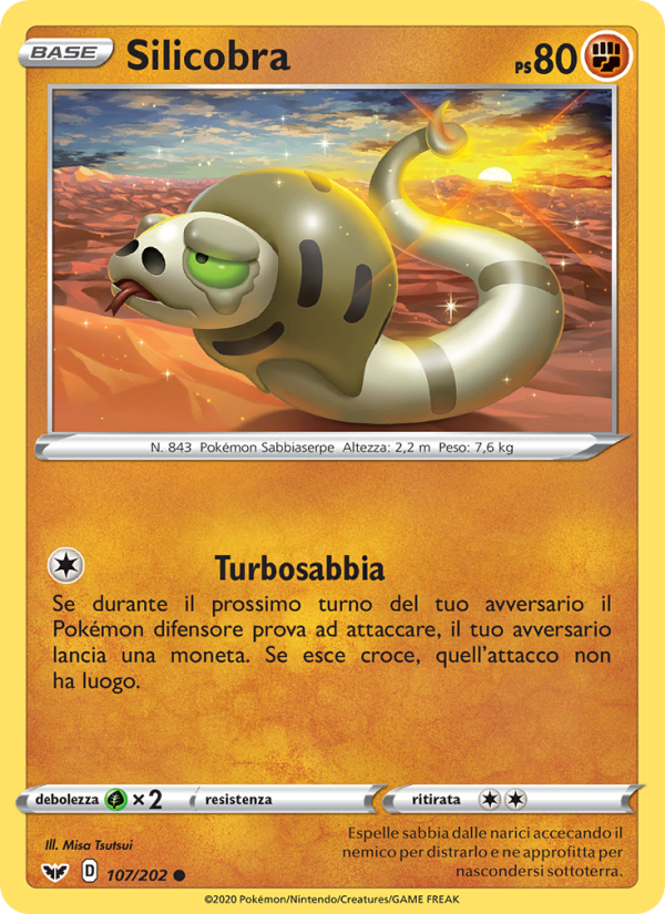 Silicobra 107/216 — Sword & Shield (Italian Pokémon TCG card)