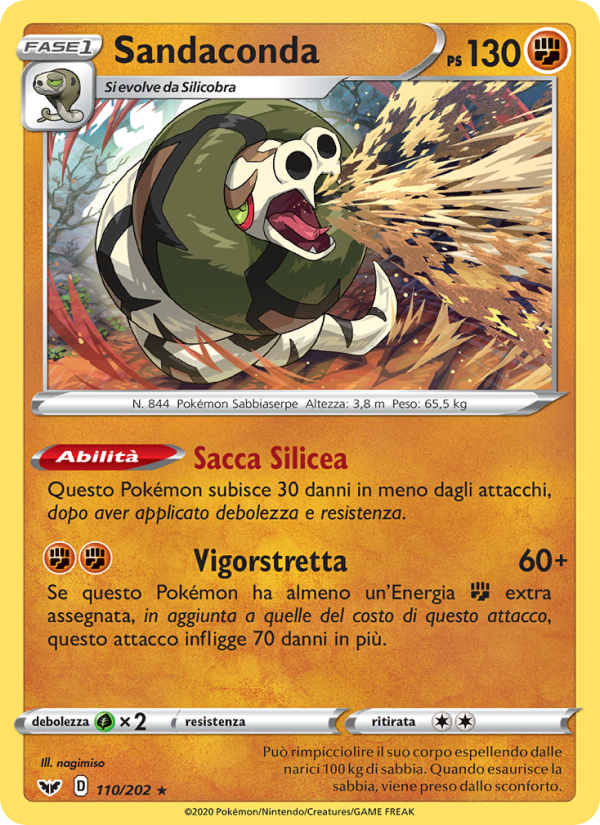 Sandaconda 110/216 — Sword & Shield (Italian Pokémon TCG card)