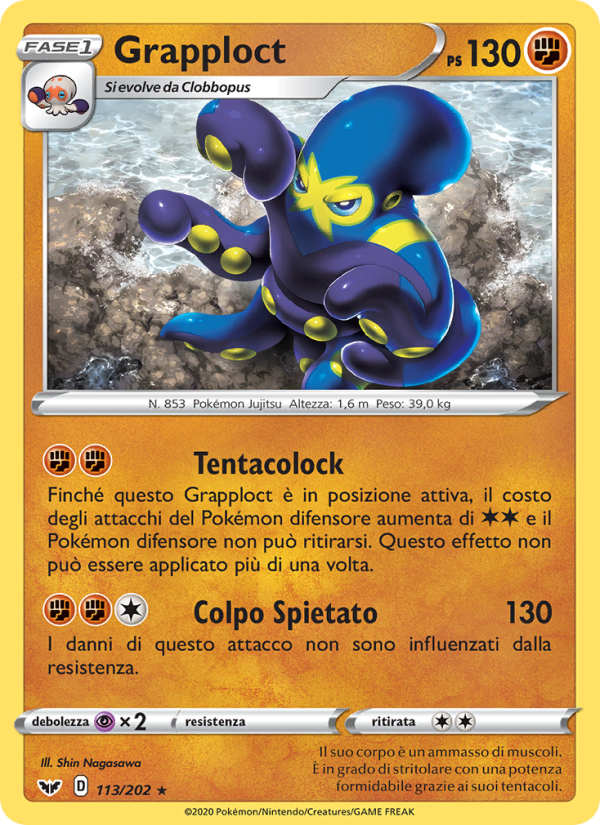 Grapploct 113/216 — Sword & Shield (Italian Pokémon TCG card)