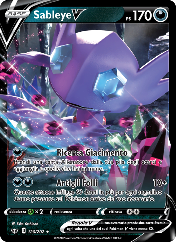 Sableye V 120/216 — Sword & Shield (Italian Pokémon TCG card)