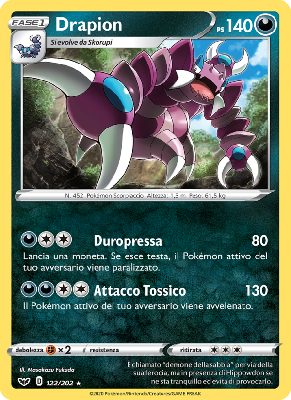 Drapion 122/216 — Sword & Shield (Italian Pokémon TCG card)