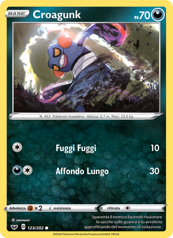 Croagunk 123/216 — Sword & Shield (Italian Pokémon TCG card)