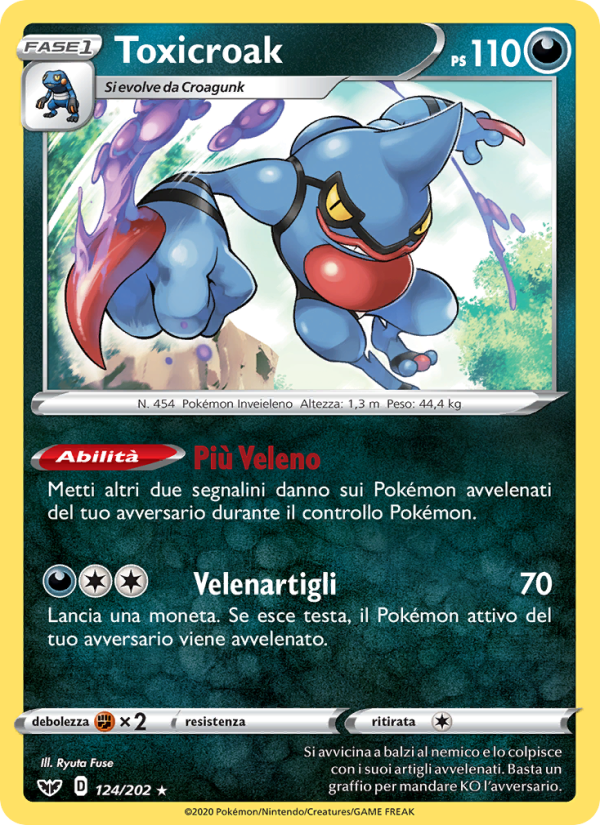Toxicroak 124/216 — Sword & Shield (Italian Pokémon TCG card)