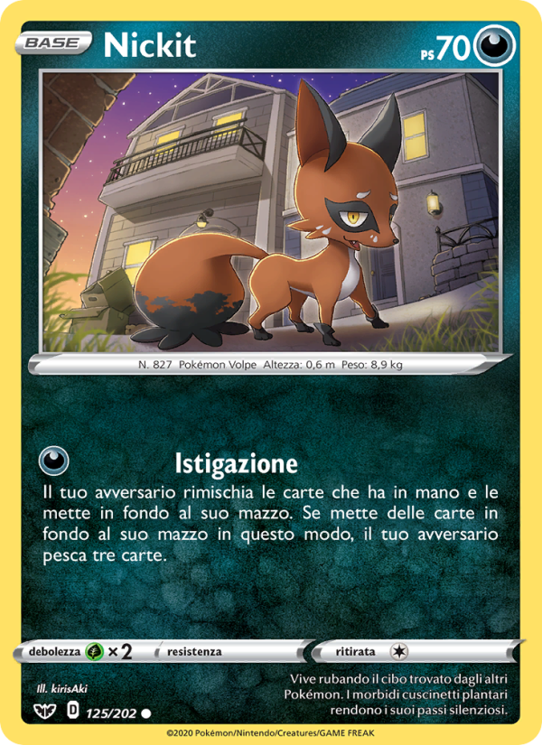 Nickit 125/216 — Sword & Shield (Italian Pokémon TCG card)