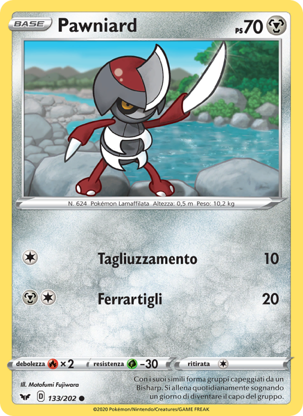 Pawniard 133/216 — Sword & Shield (Italian Pokémon TCG card)