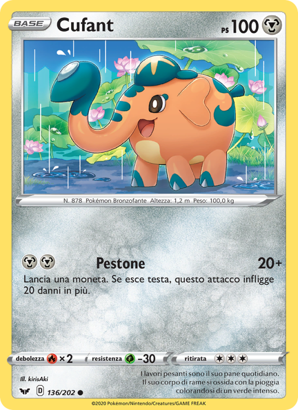 Cufant 136/216 — Sword & Shield (Italian Pokémon TCG card)