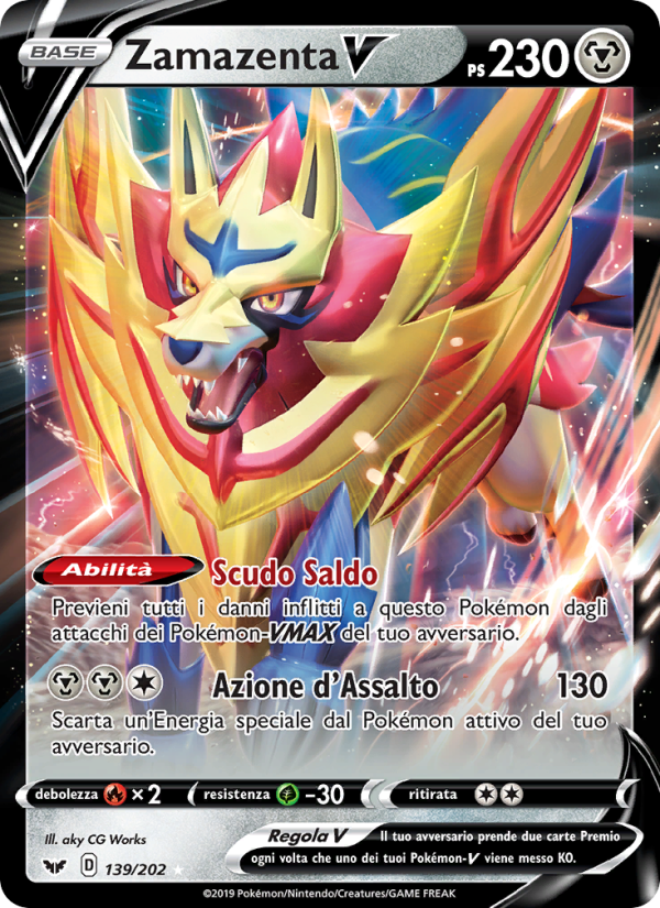 Zamazenta V 139/216 — Sword & Shield (Italian Pokémon TCG card)