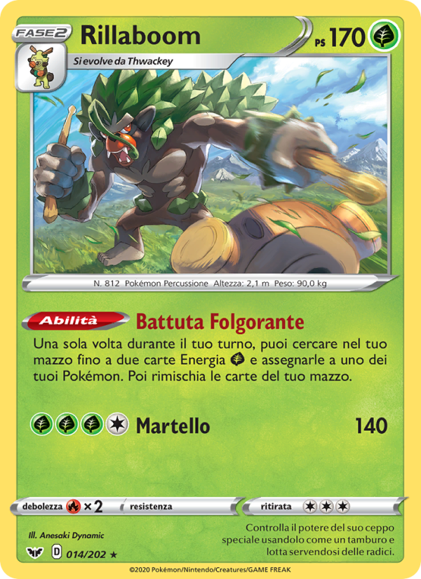 Rillaboom 014/216 — Sword & Shield (Italian Pokémon TCG card)