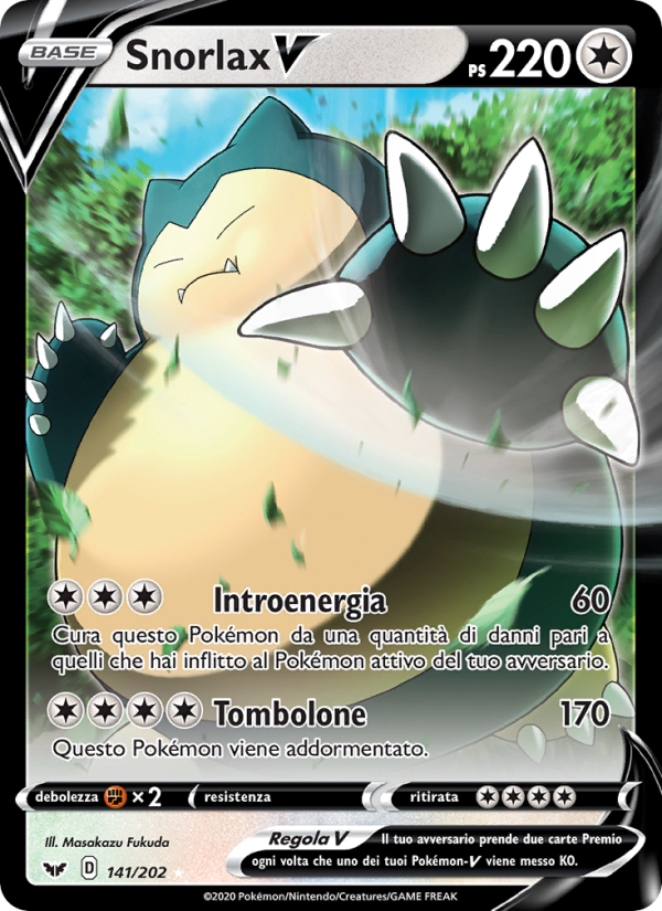 Snorlax V 141/216 — Sword & Shield (Italian Pokémon TCG card)