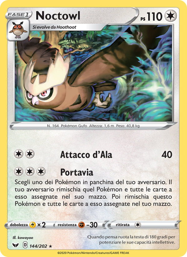 Noctowl 144/216 — Sword & Shield (Italian Pokémon TCG card)