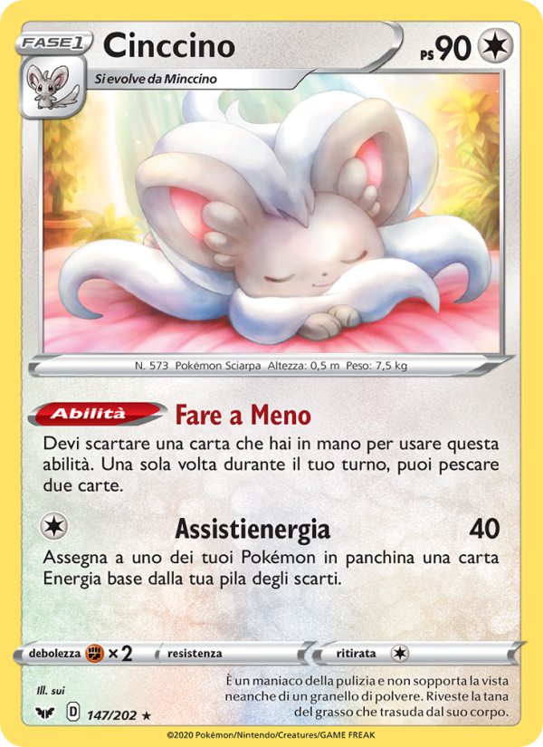 Cinccino 147/216 — Sword & Shield (Italian Pokémon TCG card)