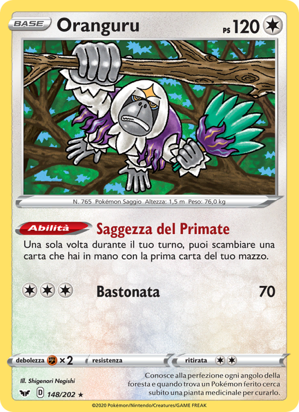Oranguru 148/216 — Sword & Shield (Italian Pokémon TCG card)