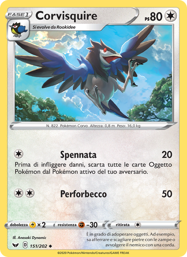 Corvisquire 151/216 — Sword & Shield (Italian Pokémon TCG card)