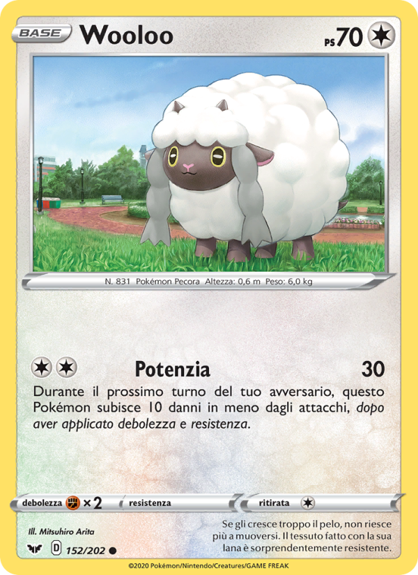 Wooloo 152/216 — Sword & Shield (Italian Pokémon TCG card)